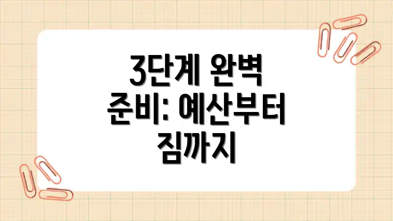 3단계 완벽 준비: 예산부터 짐까지