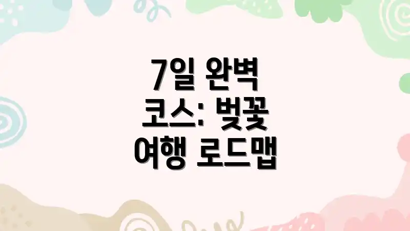 7일 완벽 코스: 벚꽃 여행 로드맵