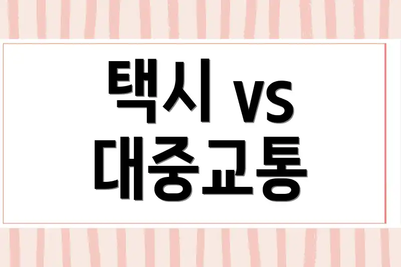 택시 vs 대중교통