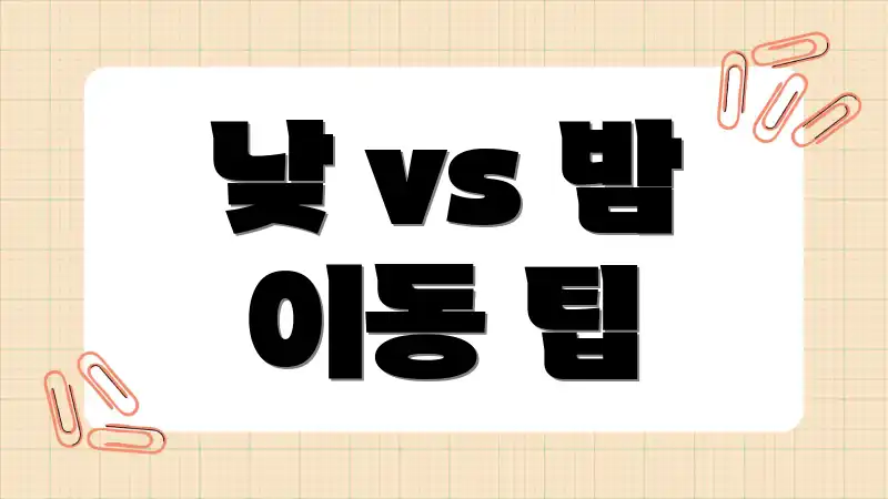 낮 vs 밤 이동 팁