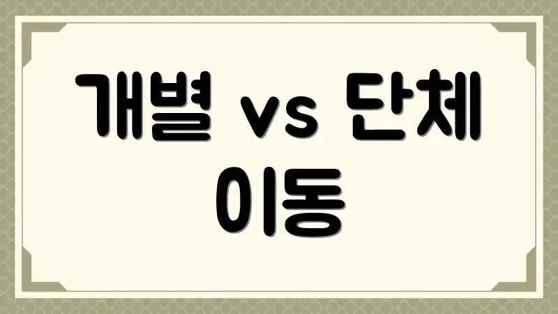 개별 vs 단체 이동