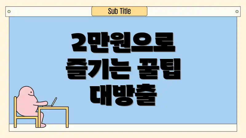 2만원으로 즐기는 꿀팁 대방출