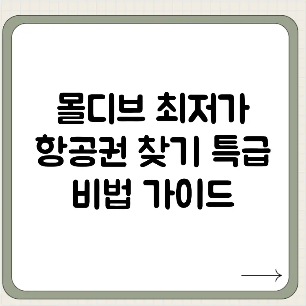 몰디브 최저가 항공권 찾기: 특급 비법 가이드