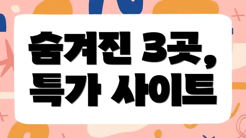 숨겨진 3곳, 특가 사이트