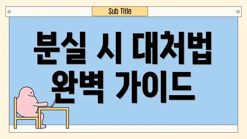 분실 시 대처법 완벽 가이드