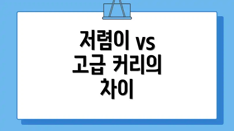 저렴이 vs 고급 커리의 차이
