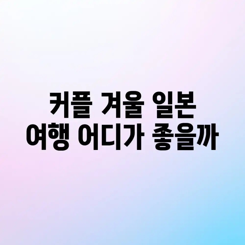 커플, 겨울 일본 여행, 어디가 좋을까?