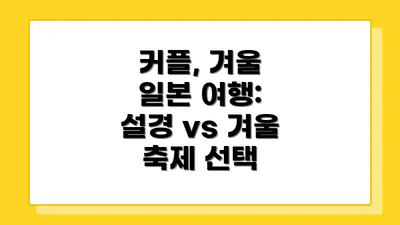 커플, 겨울 일본 여행: 설경 vs 겨울 축제 선택