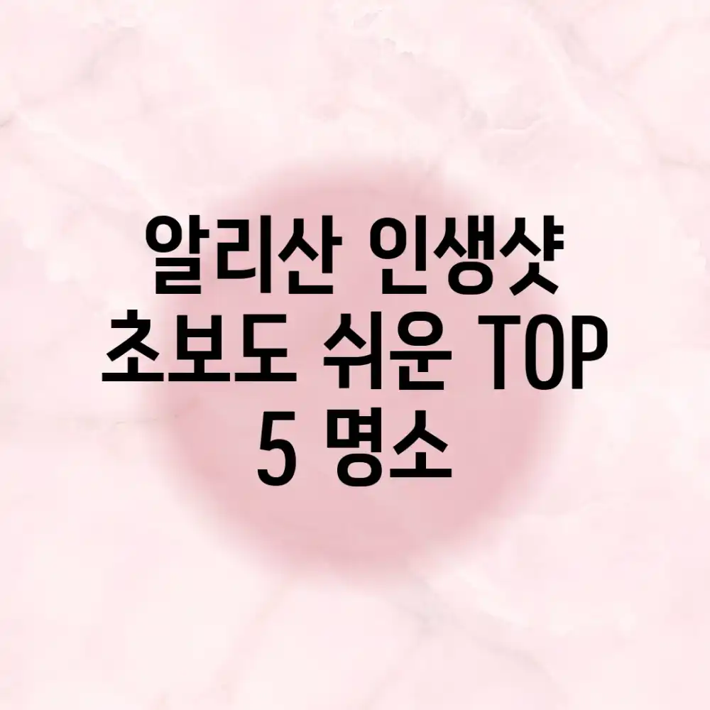 알리산 인생샷! 초보도 쉬운 TOP 5 명소