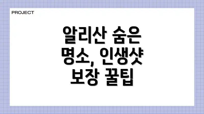 알리산 숨은 명소, 인생샷 보장 꿀팁
