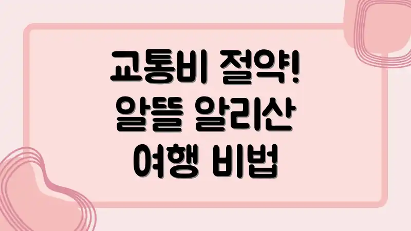 교통비 절약! 알뜰 알리산 여행 비법