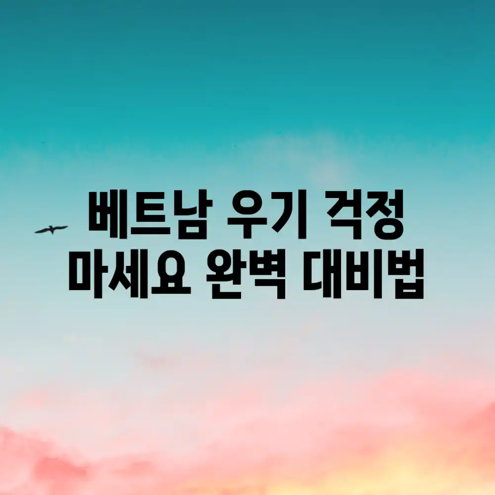 베트남 우기, 걱정 마세요! 완벽 대비법