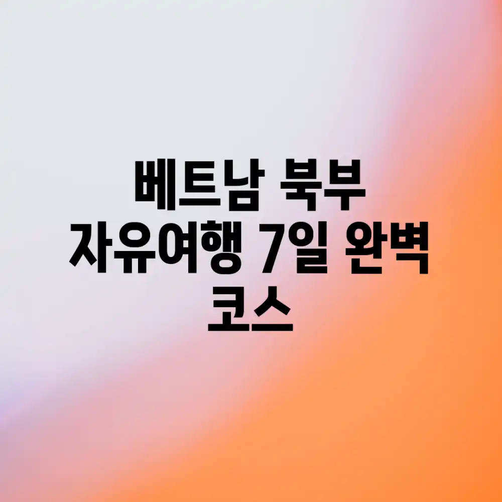 베트남 북부 자유여행 7일 완벽 코스