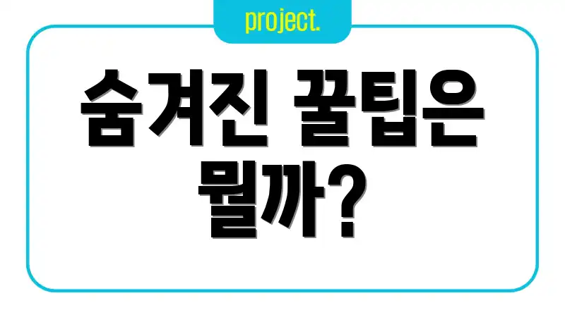 숨겨진 꿀팁은 뭘까?