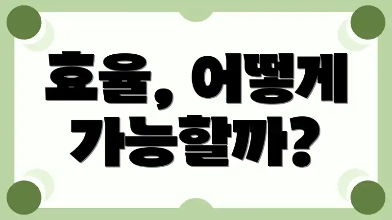 효율, 어떻게 가능할까?