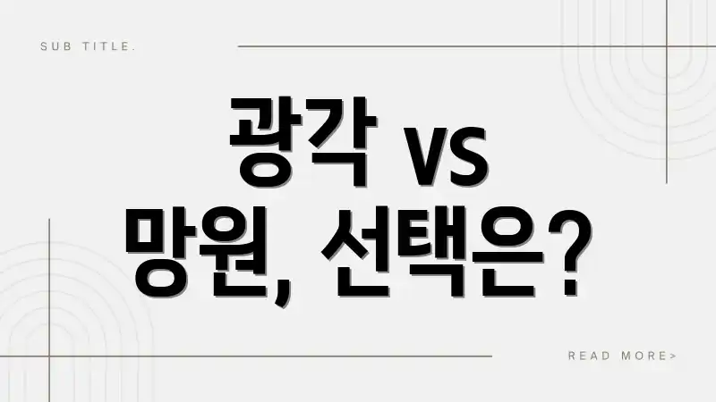 광각 vs 망원, 선택은?