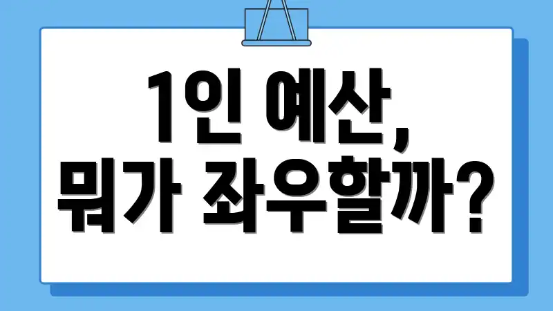 1인 예산, 뭐가 좌우할까?