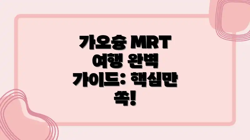 가오슝 MRT 여행 완벽 가이드: 핵심만 쏙!