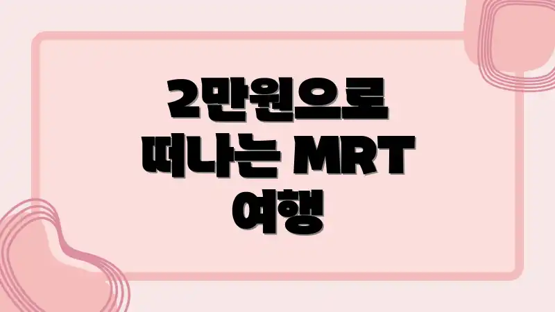 2만원으로 떠나는 MRT 여행