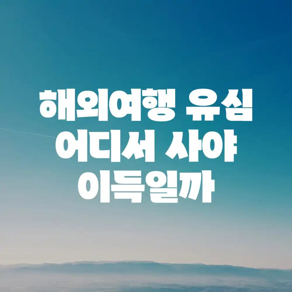 해외여행 유심, 어디서 사야 이득일까?