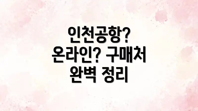 인천공항? 온라인? 구매처 완벽 정리