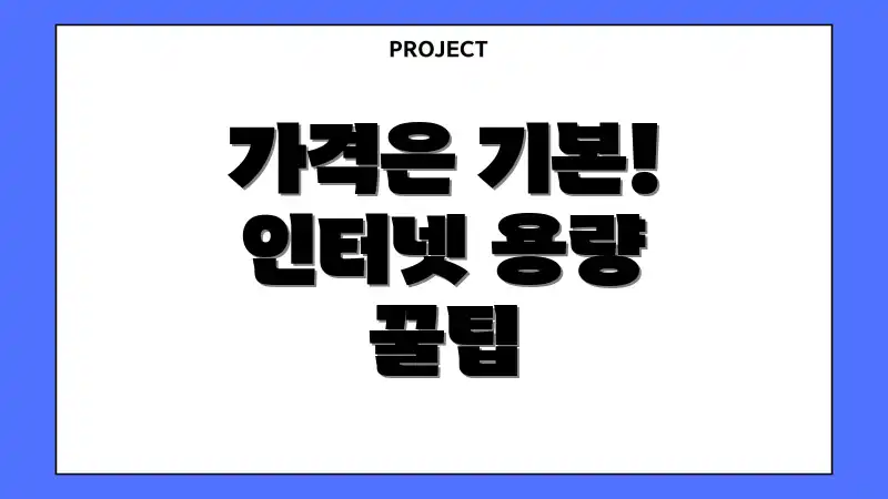 가격은 기본! 인터넷 용량 꿀팁