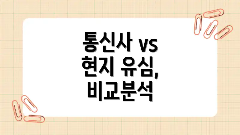 통신사 vs 현지 유심, 비교분석
