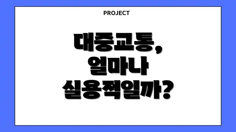 대중교통, 얼마나 실용적일까?