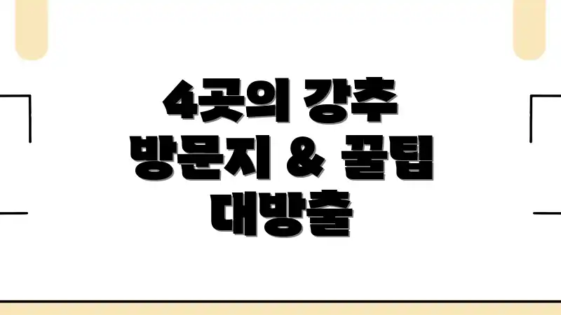 4곳의 강추 방문지 & 꿀팁 대방출
