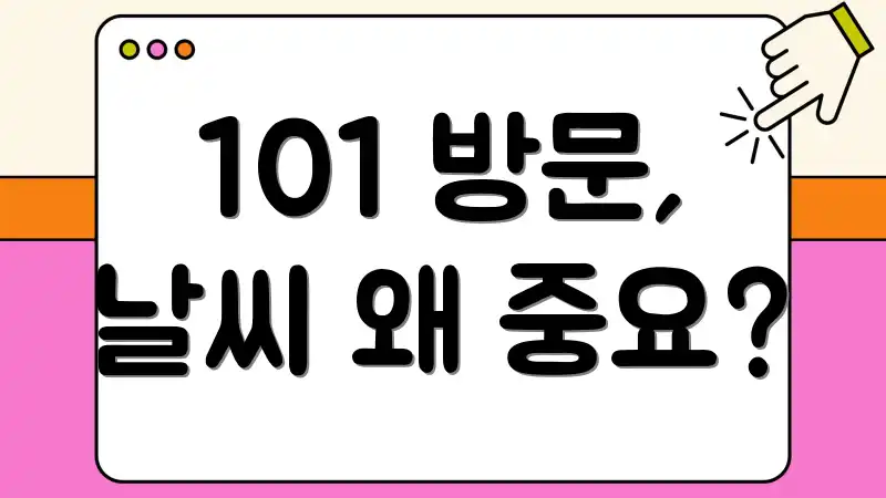 101 방문, 날씨 왜 중요?