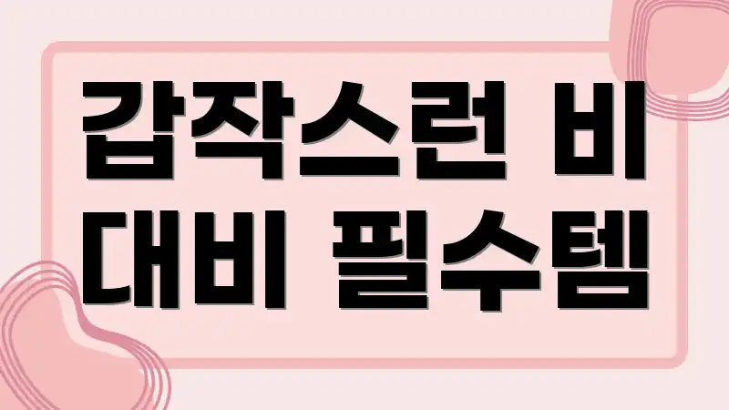 갑작스런 비 대비 필수템
