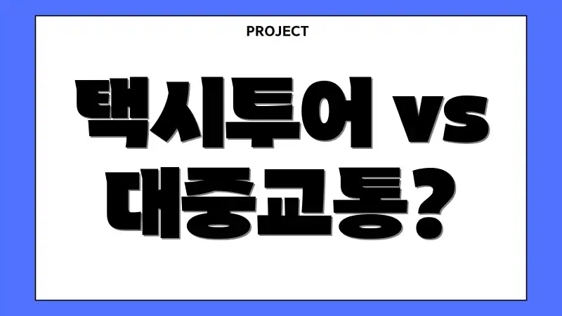 택시투어 vs 대중교통?