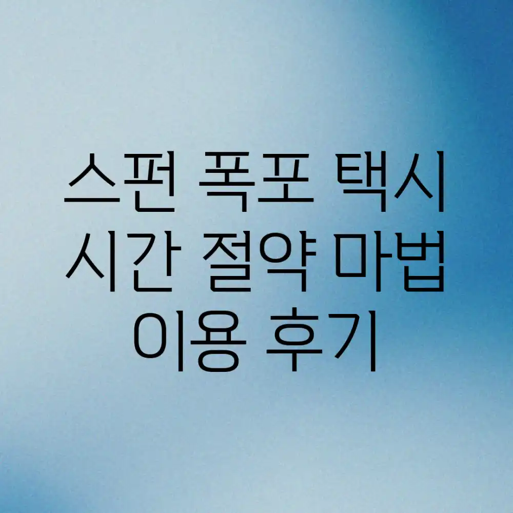 스펀 폭포 택시, 시간 절약 마법! 이용 후기