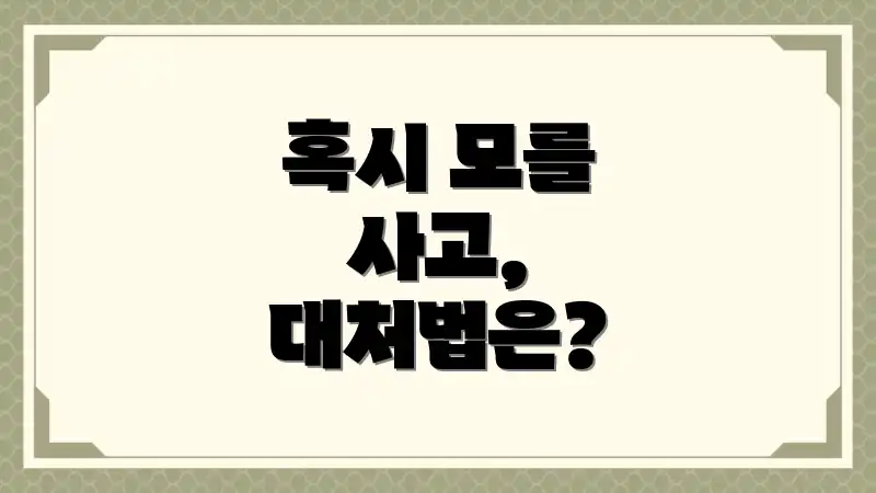 혹시 모를 사고, 대처법은?