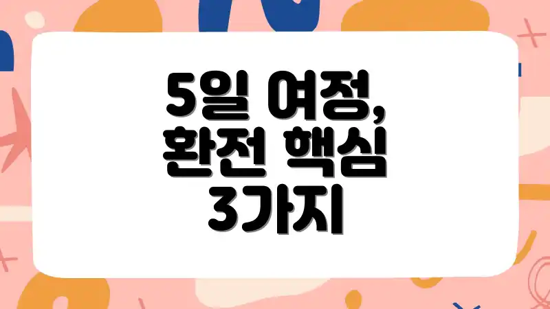 5일 여정, 환전 핵심 3가지