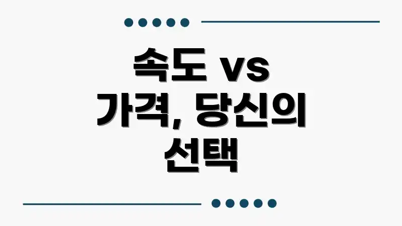 속도 vs 가격, 당신의 선택