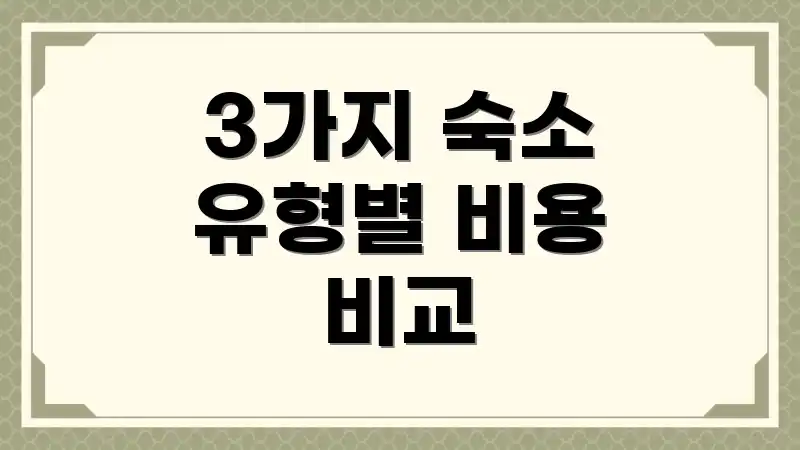 3가지 숙소 유형별 비용 비교