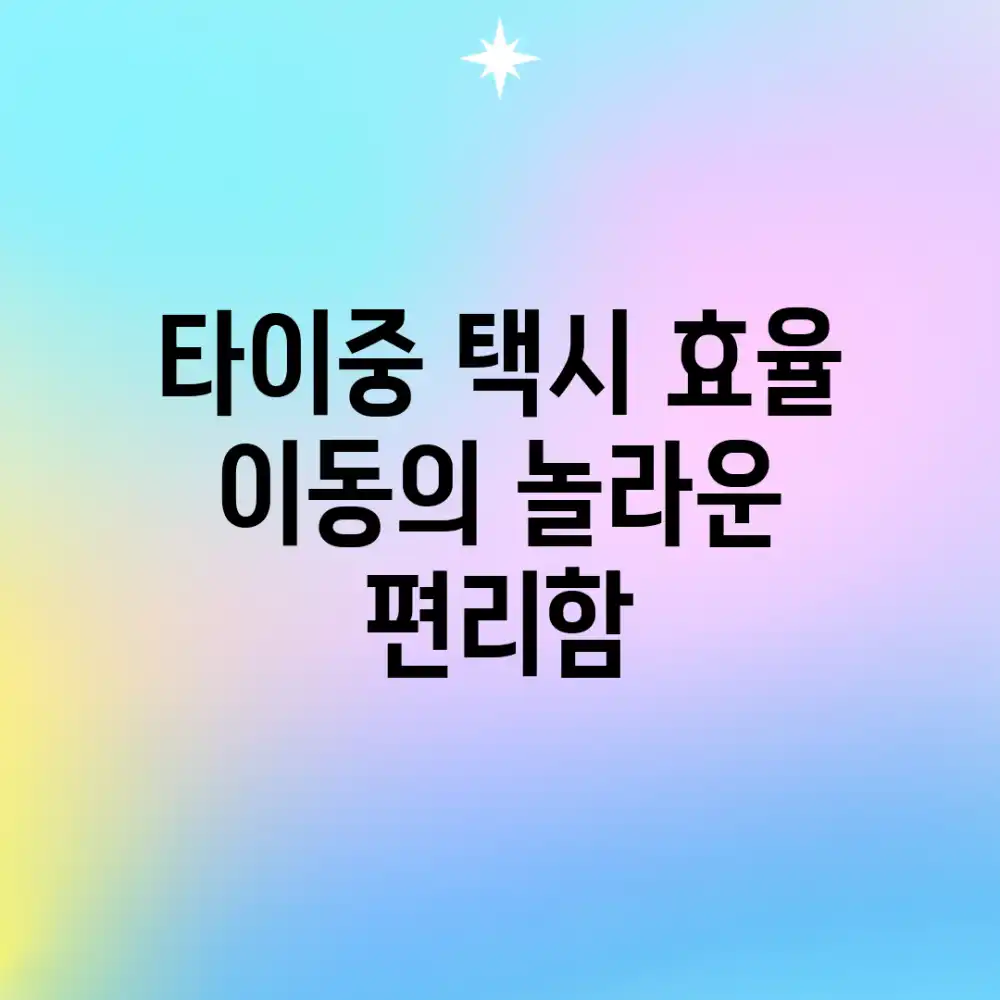 타이중 택시, 효율 이동의 놀라운 편리함!