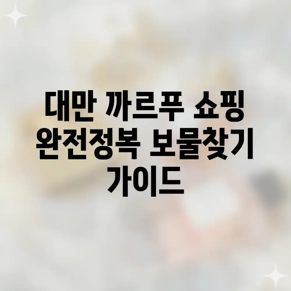 대만 까르푸 쇼핑 완전정복! 보물찾기 가이드