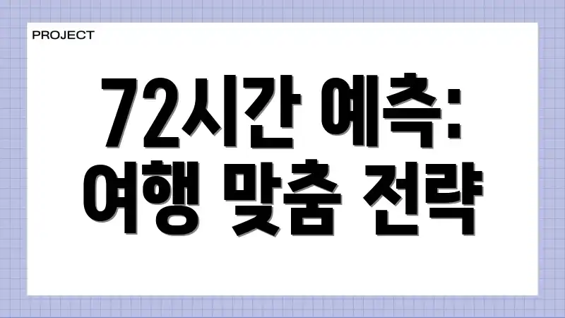 72시간 예측: 여행 맞춤 전략
