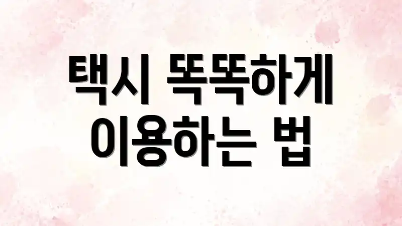 택시 똑똑하게 이용하는 법