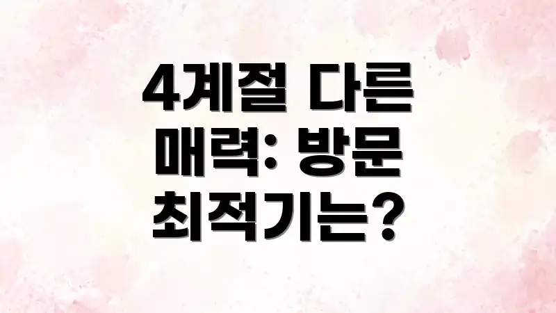 4계절 다른 매력: 방문 최적기는?
