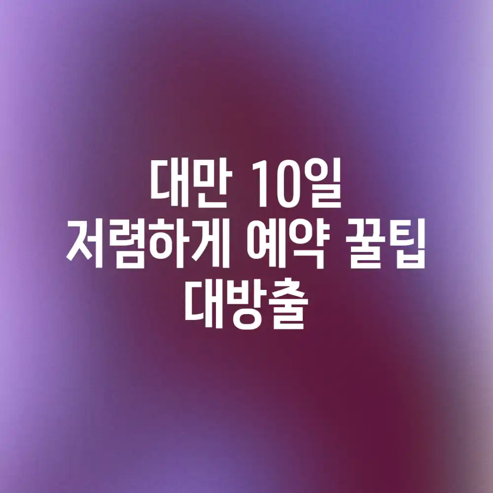 대만 10일, 저렴하게! 예약 꿀팁 대방출