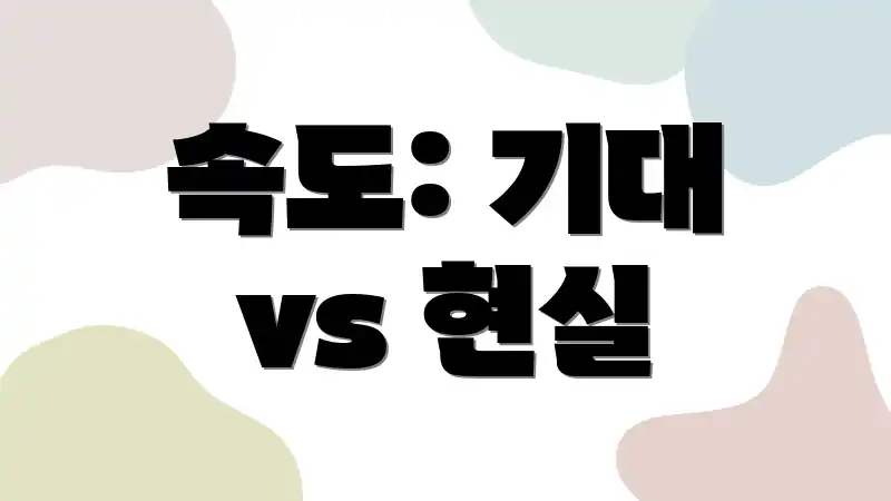 속도: 기대 vs 현실