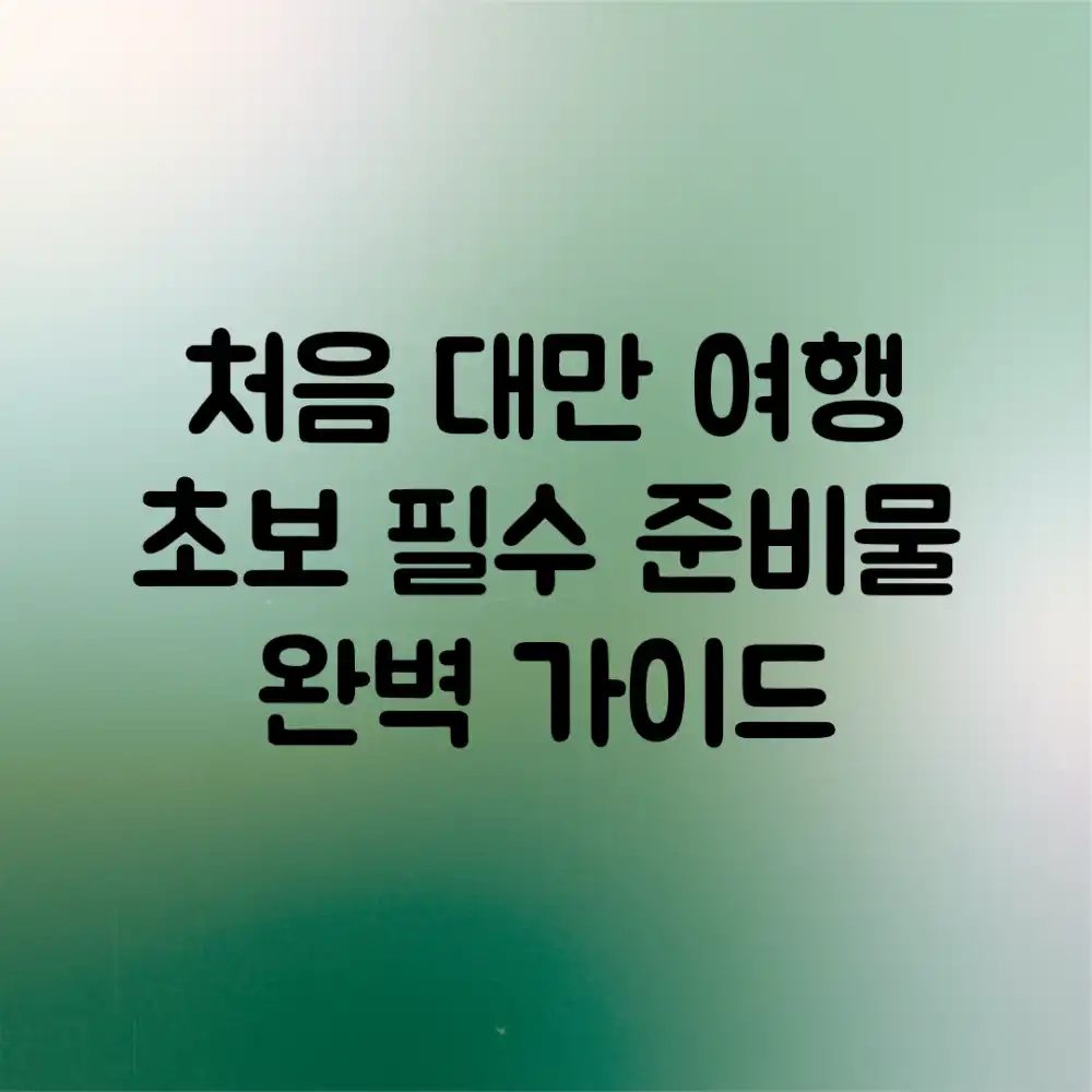 처음 대만 여행? 초보 필수 준비물 완벽 가이드 처음 대만 여행? 초보 필수 준비물 완벽 가이드