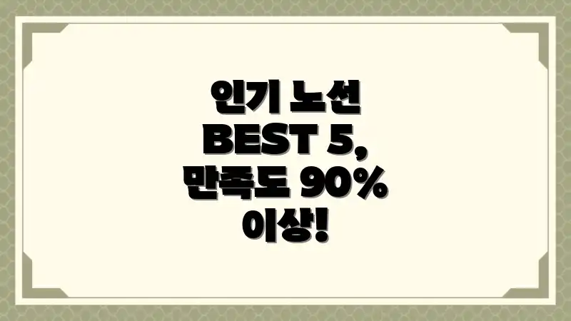 인기 노선 BEST 5, 만족도 90% 이상!