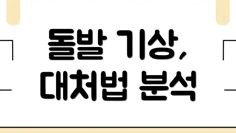 돌발 기상, 대처법 분석