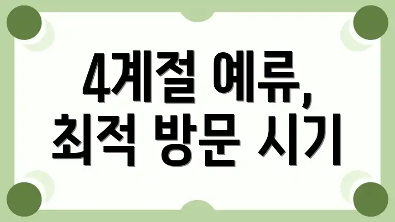 4계절 예류, 최적 방문 시기