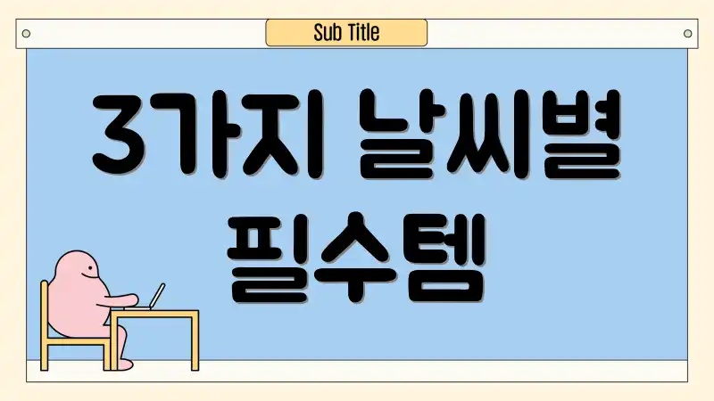 3가지 날씨별 필수템