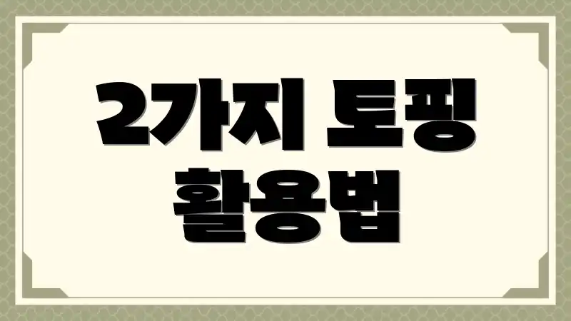 2가지 토핑 활용법